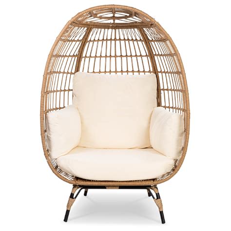 Wicker & Metal Outdoor Patio Chair, Egg Chair 